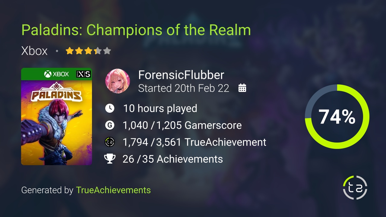 Paladins Champions of the Realm achievement summary